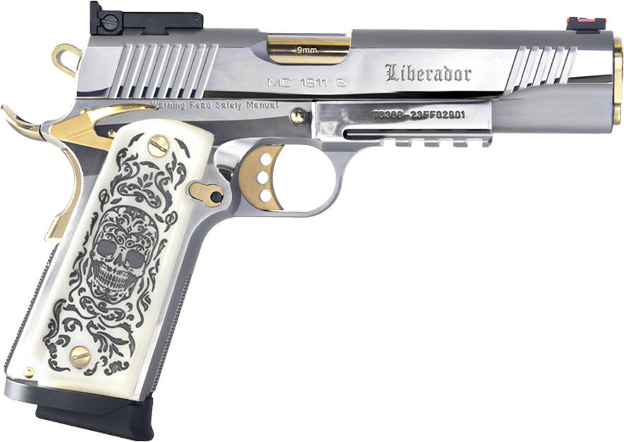Girsan MC1911 Liberador Handgun .38 Super 9rd Magazine 5" Barrel Stainless Steel Mexican Coat of Arms