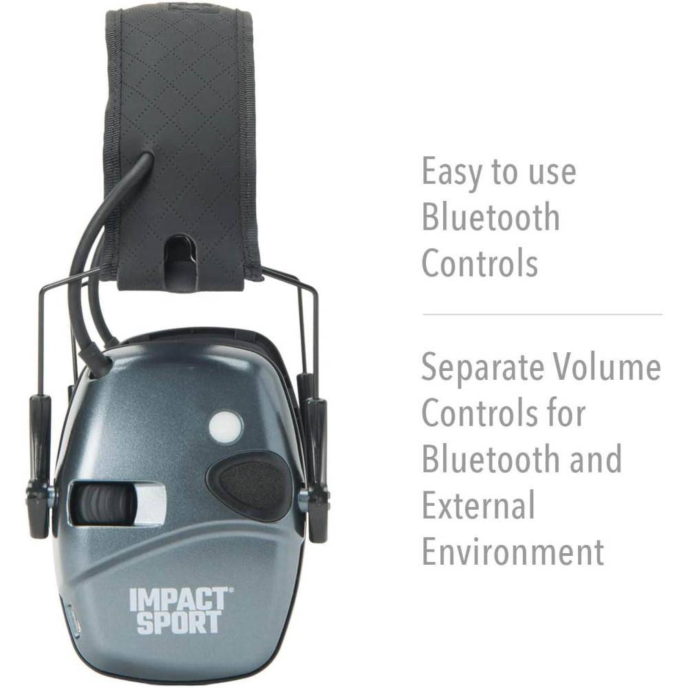 Howard Leight Impact Sport Shooting Electronic Ear Muffs with Bluetooth 21dB Charcoal Grey - Image 3