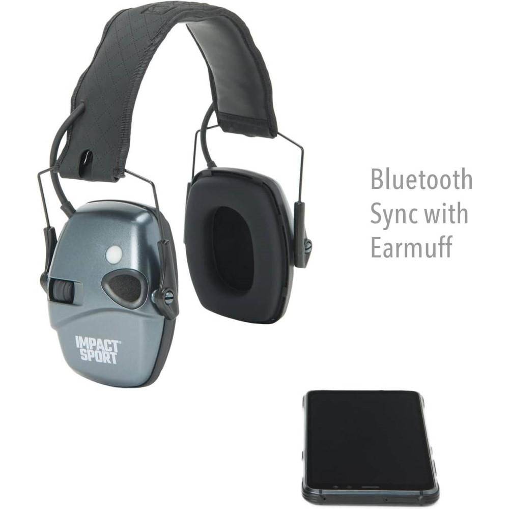 Howard Leight Impact Sport Shooting Electronic Ear Muffs with Bluetooth 21dB Charcoal Grey - Image 6