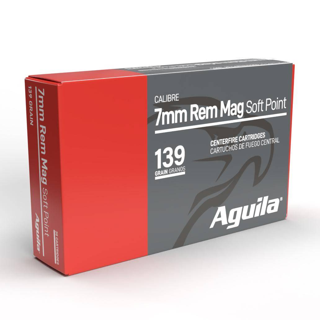 Aguila Rifle Ammunition 7mm Rem Mag 139 gr SP 3140 fps 20/ct