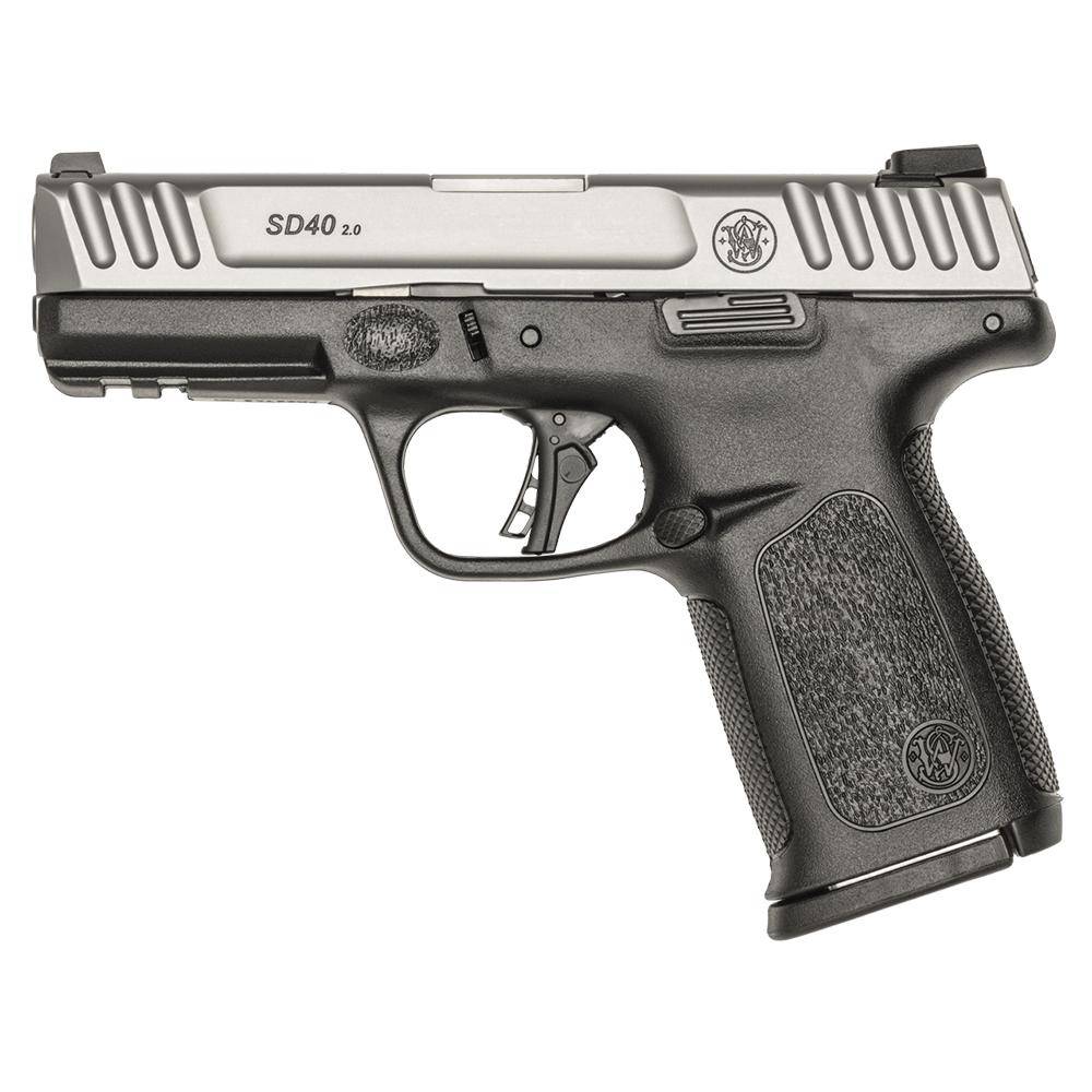 Smith & Wesson SD40 2.0 Handgun .40 S&W 14rd Magazine 4" Barrel 2-Tone Black and Silver No Thumb Safety - Image 2