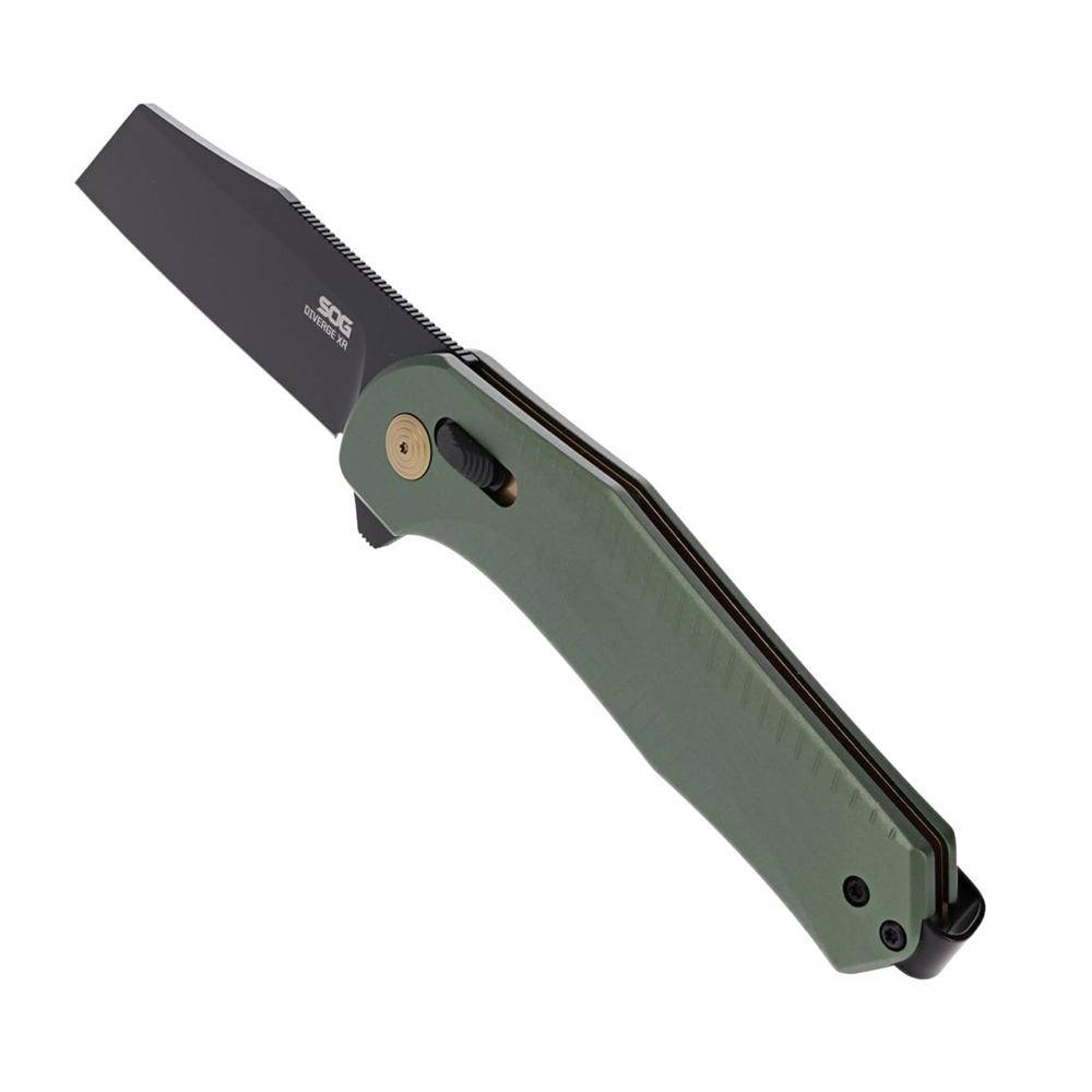 SOG Knives Diverge XR Folding Knife 3" Sheepsfoot Blade Black and Forest Green - Image 3