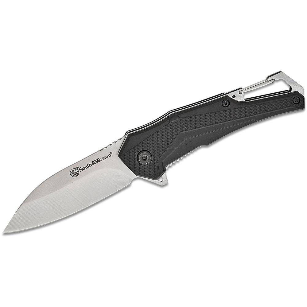 Smith & Wesson Oasis Carabiner Folding Knife 3" Drop Point Blade Black - Image 2