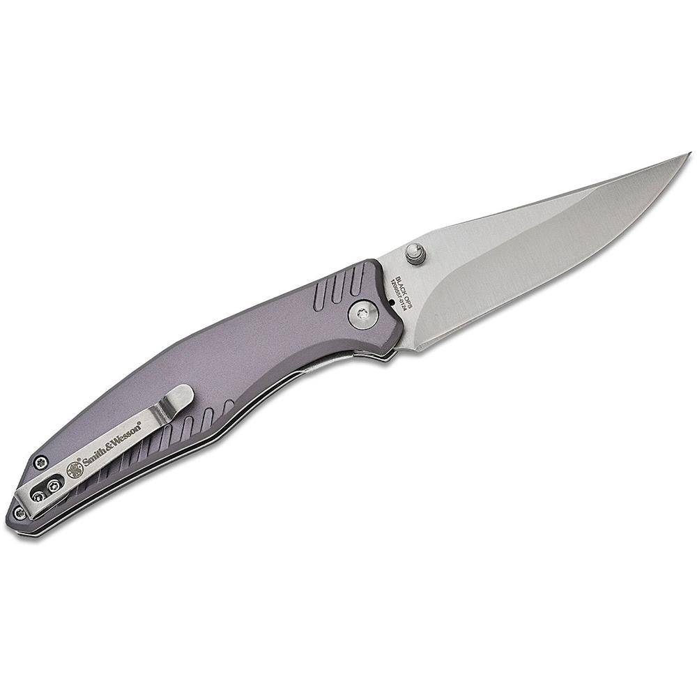 Smith & Wesson Black Ops Folding Knife 3-1/2" Clip Point Blade Slate Grey Box - Image 2