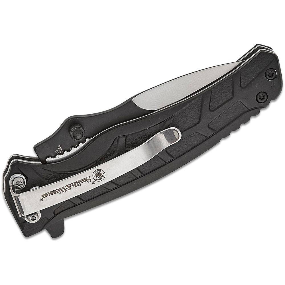 Smith & Wesson Extreme Ops Folding Knife 3" Drop Point Blade Two Tone Black Silver Box - Image 3