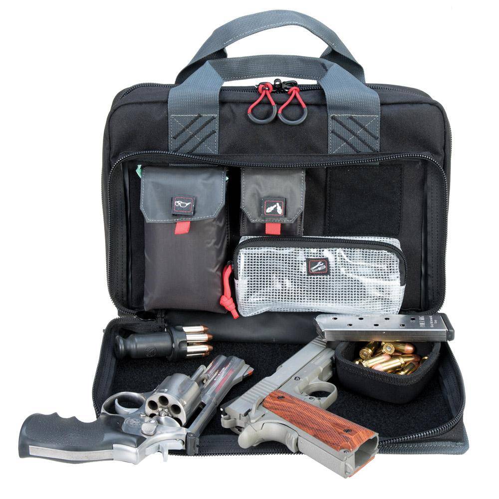 GPS Quad Handgun Range Bag with Mag Storage and Dump Cups Rifle Green and Khaki - Image 3