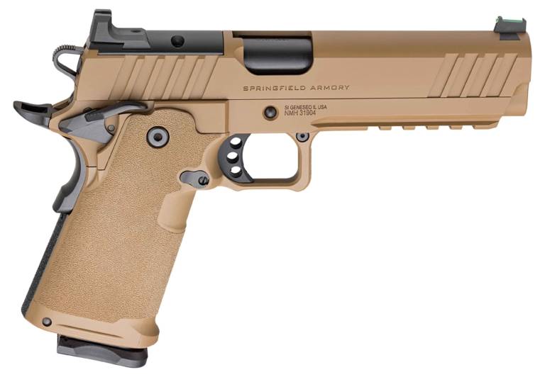 Springfield 1911 DS Prodigy AOS Handgun 9mm Luger 10rd Magazines(2) 5'' Barrel Coyote Brown
