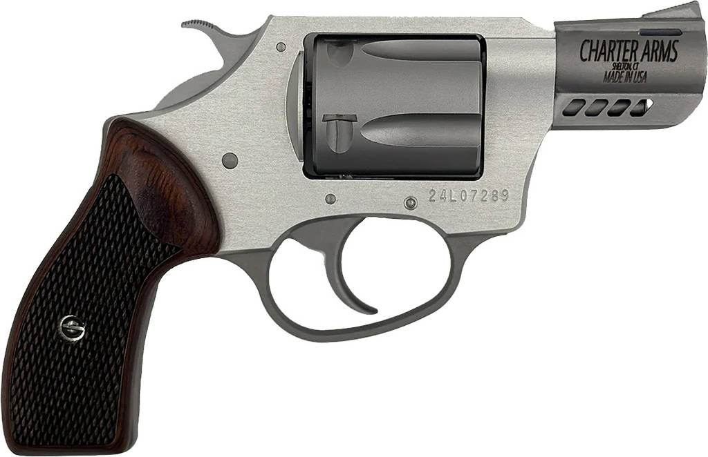 Charter Arms Coyote Leader of the Pack Handgun .380 ACP 5rd Capacity 2" Barrel Silver with Rosewood