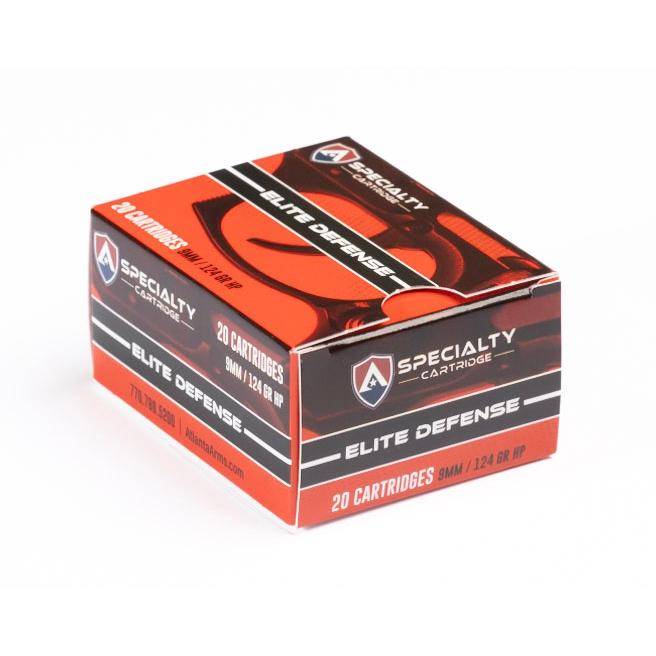 Specialty Cartridge Elite Defense Handgun Ammunition 9mm Luger 124gr JHP 1165 fps 20/ct