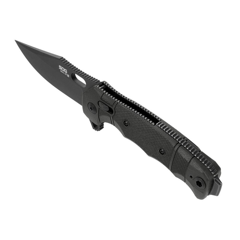 SOG Knives Seal XR Ti Folding Knife 3-9/10" Clip Point Blade Black - Image 2