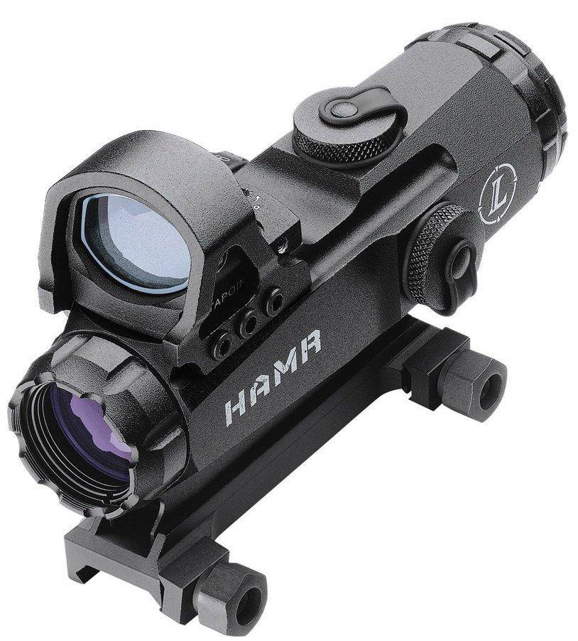 BLEMISHED Leupold Mark 4 HAMR Rifle Scope with DeltaPoint (Incl. Flat Top Mount) - 4x24mm Illum. CM-R2 & 3.5 MOA 32' 2.7" Matte