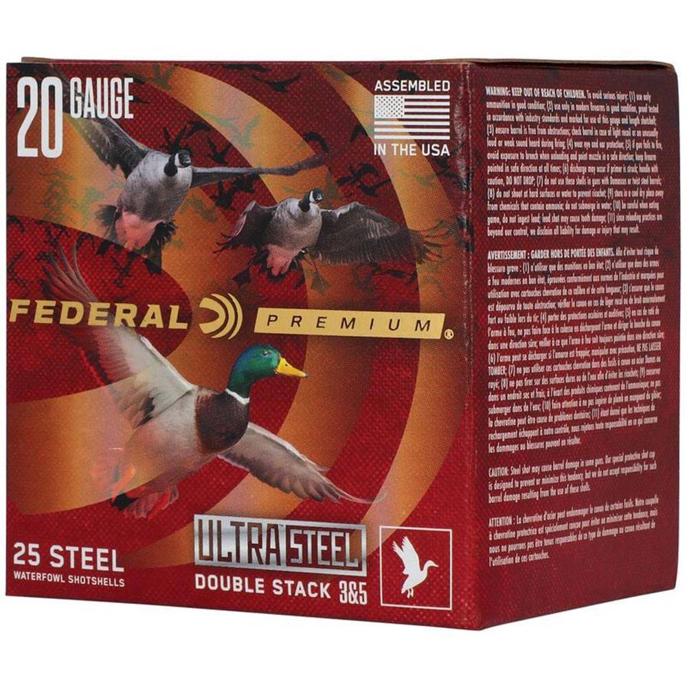 Federal Premium Ultra Steel Shotshells 20ga 3" 1oz 1400 fps #3 & #5 10/ct - Image 2