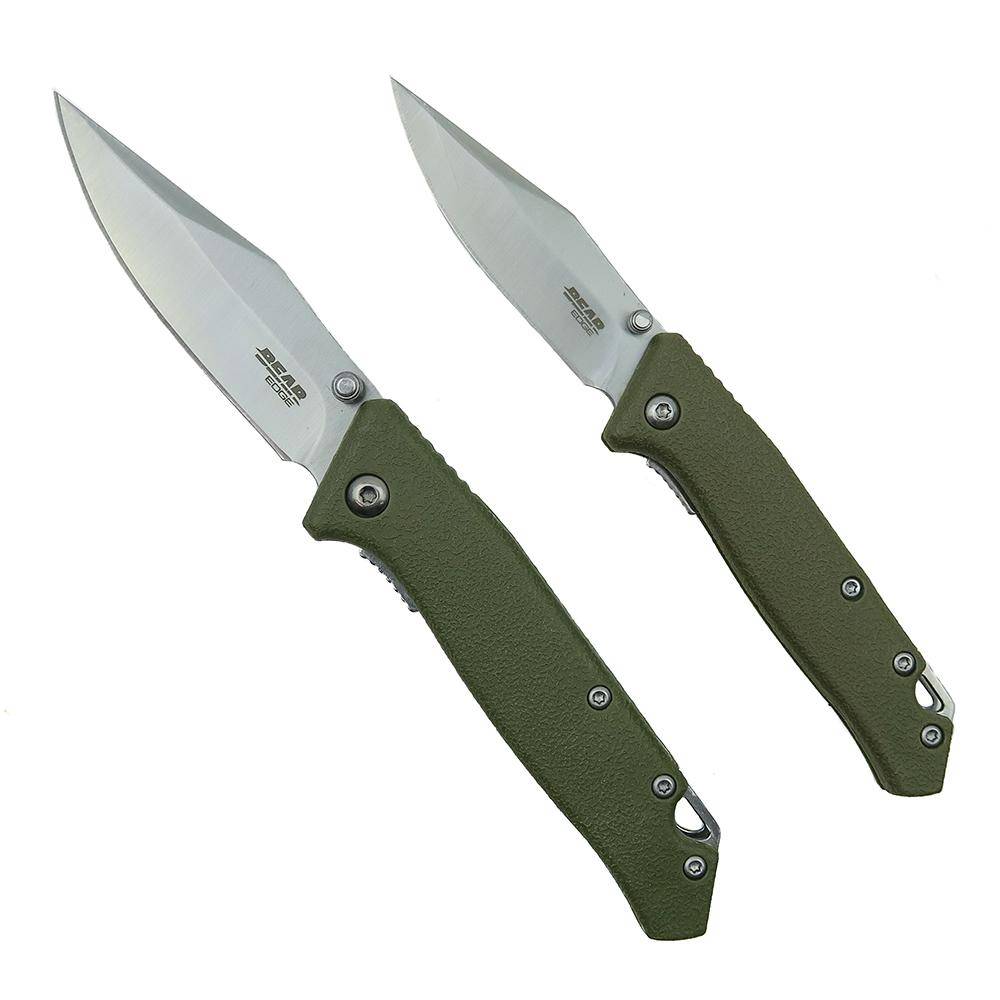 Bear & Son Limited Edition Gift Tin Two Folding Knife Combo Set OD Green - Image 2