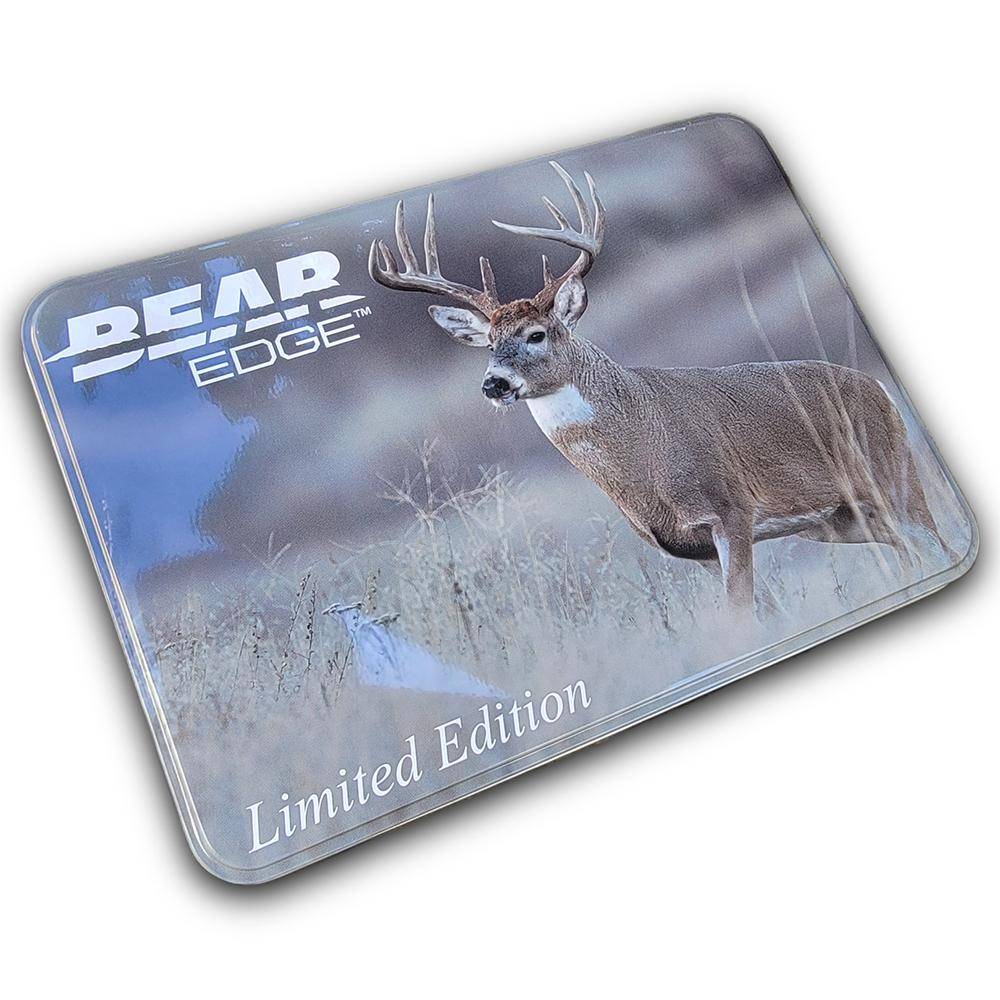 Bear & Son Limited Edition Gift Tin Two Folding Knife Combo Set Stag Delrin - Image 2