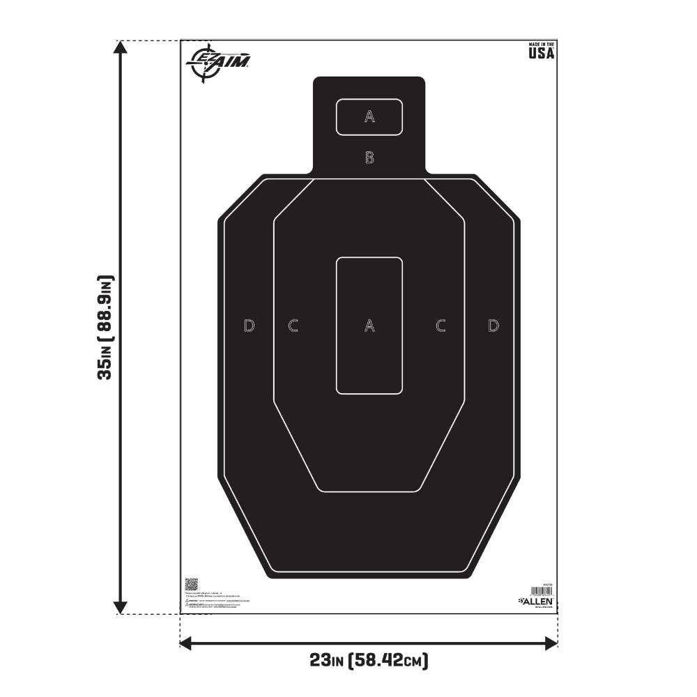 Allen EZ Aim IPSC Silhouette Target 23" x 35" 50/ct - Image 2