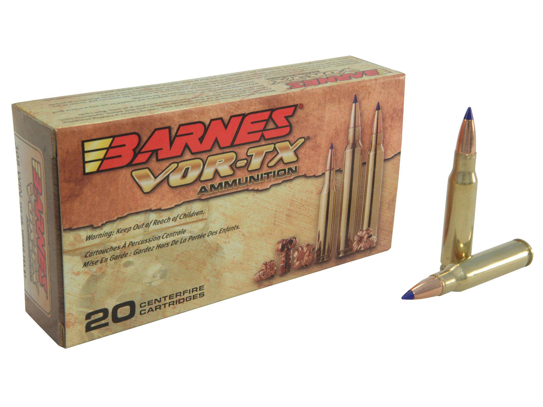 Barnes VOR-TX Rifle Ammunition .308 Win 130 gr TTSX BT 3125 fps 20/ct