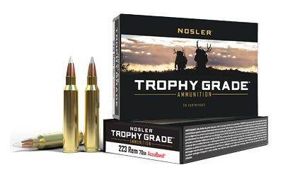 Nosler Trophy Grade Rifle Ammunition .223 Rem 70 gr SP 2750 fps 20/ct