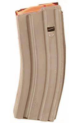 ASC AR Family Rifle Magazine Orange Follower .223 Remington Dark Earth Stainless Steel 30/rd