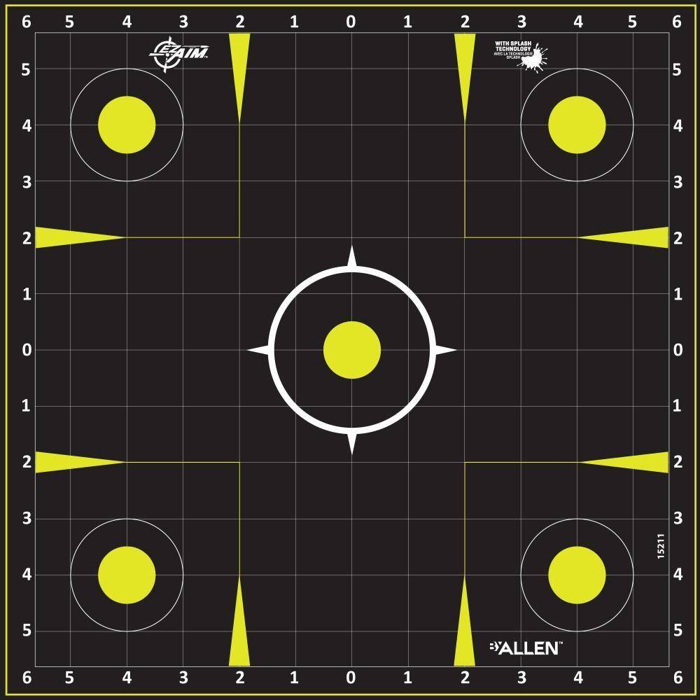 Allen EZ Aim Non-Adhesive Splash Target 12.5" Black and Yellow 30 per Pad