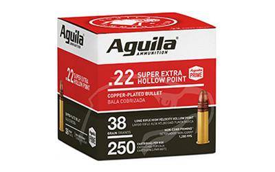 Aguila Super Extra High Velocity Rifle Ammunition .22 LR 38 gr CPHP 1280 fps 250/ct