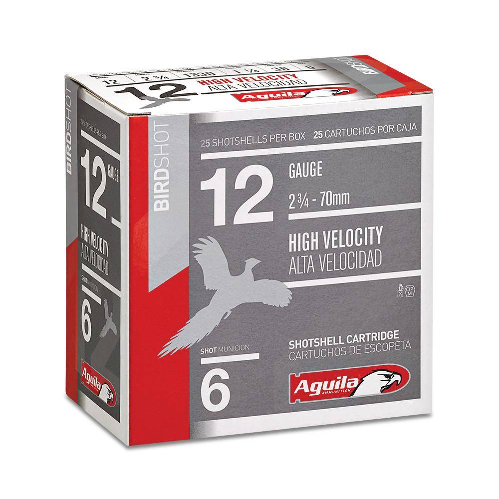 Aguila High Velocity Field Shotshells 12 ga 2-3/4" 1-1/4oz 1330 fps #7.5 25/ct