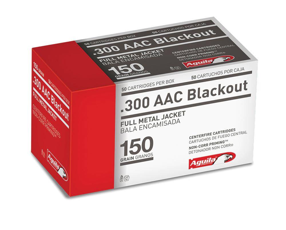 Aguila Rifle Ammunition .300 AAC Blackout 150 gr FMJ 1900 fps 50/ct