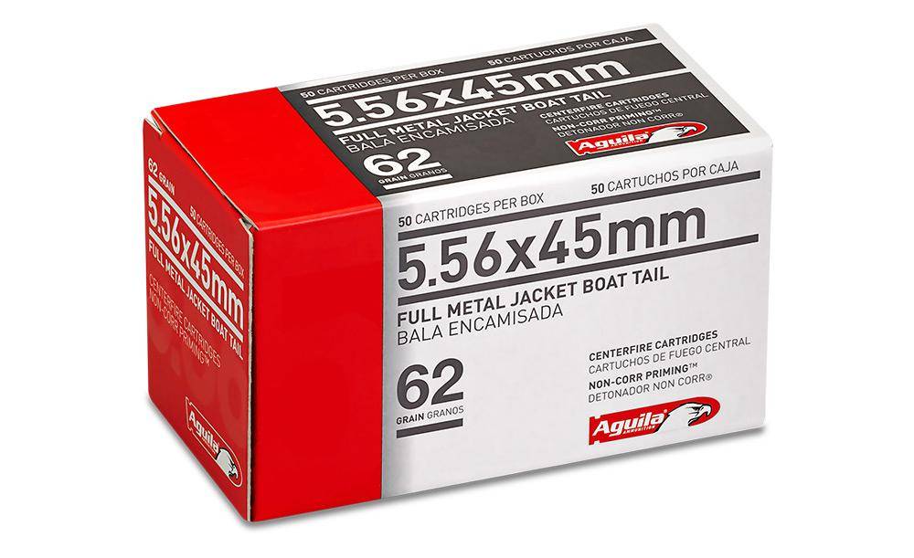 Aguila Rifle Ammunition 5.56mm 62gr FMJBT 3150 fps 50/ct