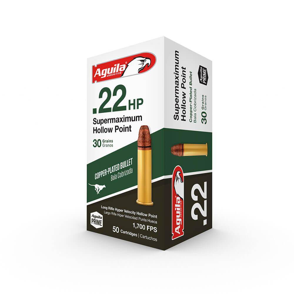 Aguila Super Maximum Rimfire Ammuntion .22 LR 30 gr HP 1700 fps 50/rd