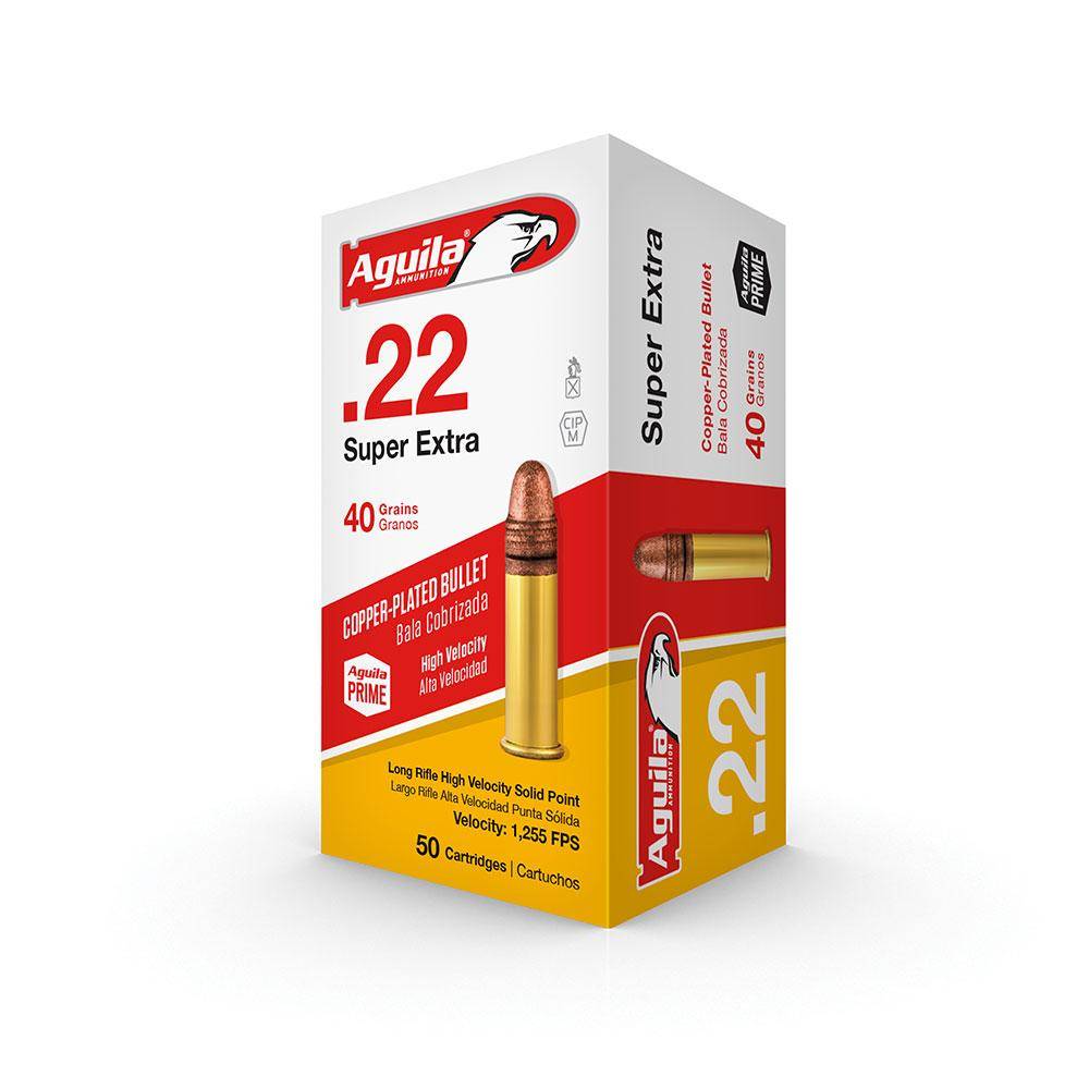 Aguila Super Extra Rimfire Ammunition .22 LR 40 gr CPSP 1255 fps 50/ct