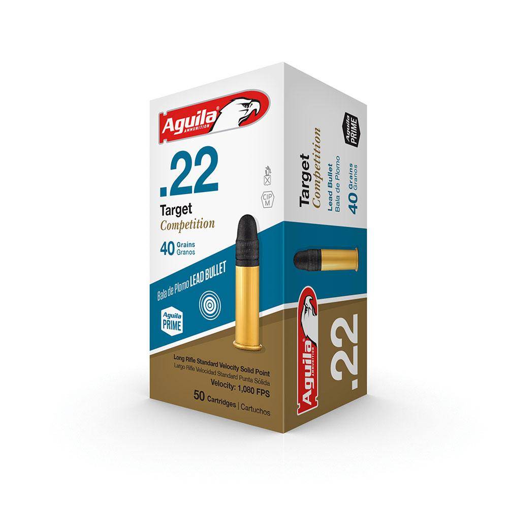 Aguila Target Competition Rimfire Ammunition .22 LR 40 gr LRN 1080 fps 50/ct