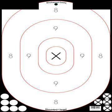 Birchwood Casey Shoot-N-C 12" x 18" White/Black Silhouette - 5/Pack 90 Pasters