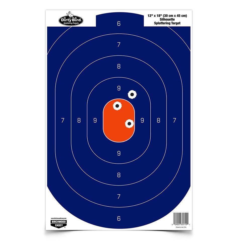 Birchwood Casey Dirty Bird Silhouette Target - 12"x18" Blue/Orange 50 Pack