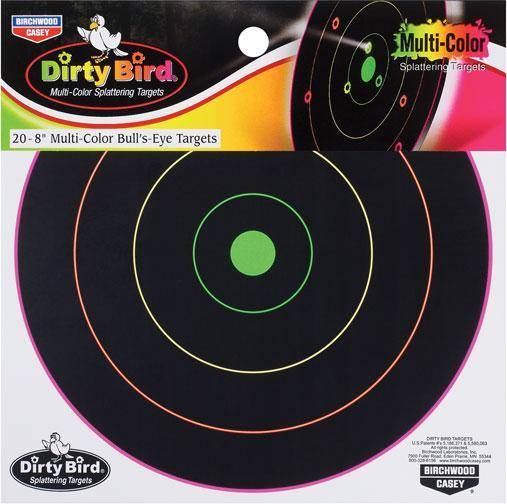 Birchwood Casey Dirty Bird Multi-Color Splattering Targets 8" Target - 20 Targets