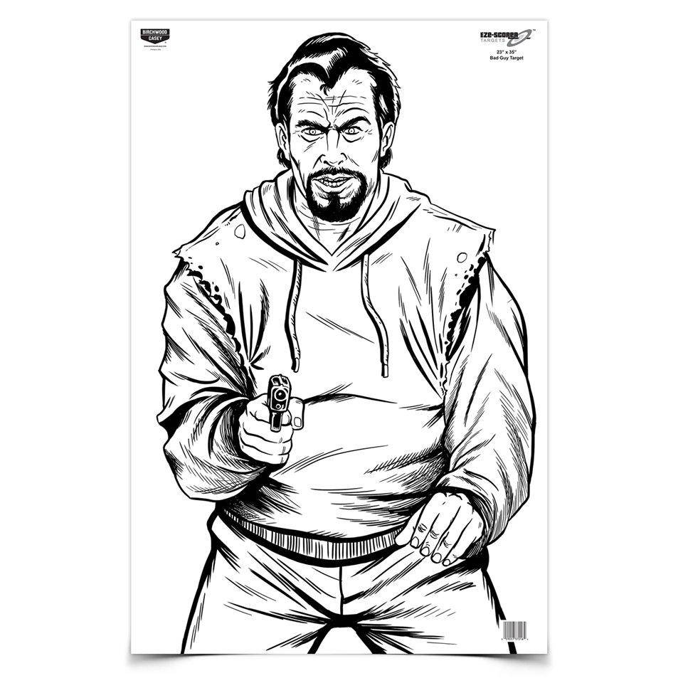 Birchwood Casey Eze-Scorer BC Bad Guy Paper Target - 23"x35" 5 Pack
