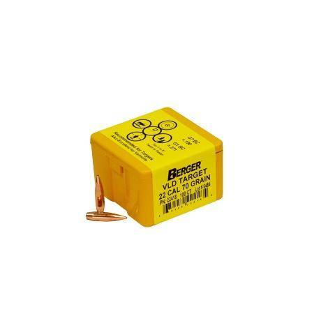 Berger Match Grade Target Bullets .22 cal .224" 70 gr VLD TARGET 100/box