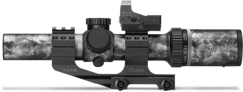 BLEMISHED Burris SkullTac Rifle Scope Combo w/FastFire III AR-P.E.P.R. Mount - 1-4x24mm Ballistic CQ 5.56 Camo