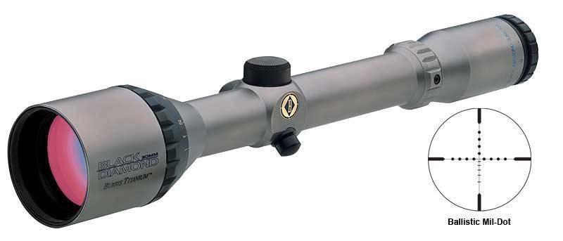 BLEMISHED Burris 4-16x50 Black Diamond Titanium Rifle Scope Ballistic Mil-Dot Reticle Gray