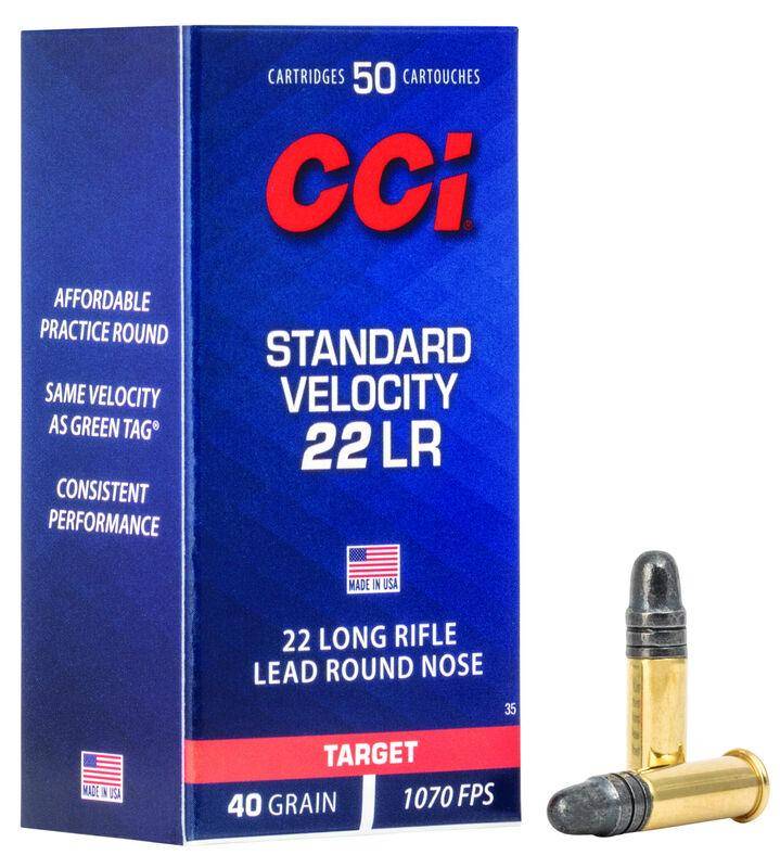 CCI Standard Velocity Rimfire Ammunition .22 LR 40 gr LRN 1070 fps 50/ct