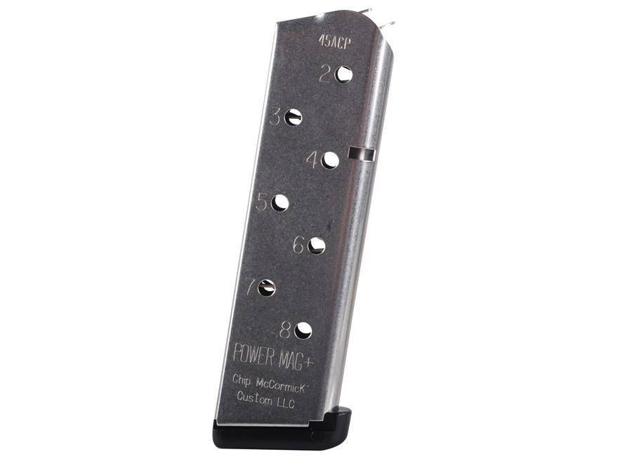 Chip McCormick Power Mag Plus Colt 1911 Magazine .45 ACP Stainless Steel 8/rd