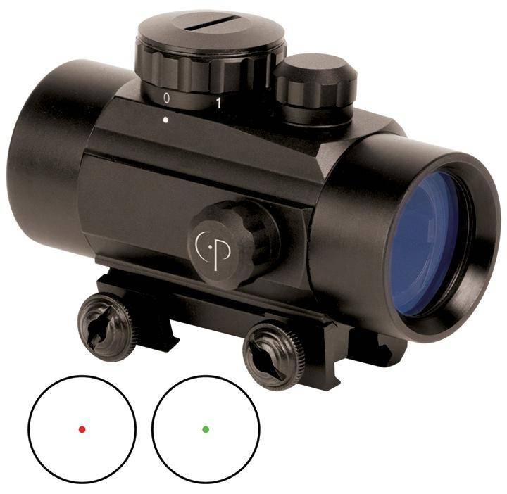 Crosman Center Point Red/Green Dot with Integral Picatinny Mount - 1x30mm 3 MOA - Matte