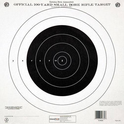 Champion Official NRA Targets GTQ-4(P) 100 yd. Small Bore Rifle Single Bull 12/Pack