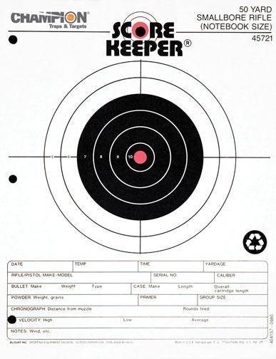 Champion Scorekeeper Targets Fluorescent Orange Bull - 50 yd. Small Bore Notebook 12/Pack