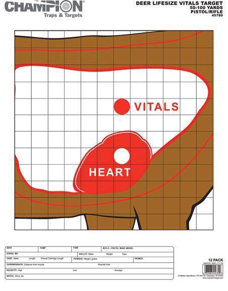 Target Papper Animals Christensen Armsmpion Animal Paper Targets Deer Vitals 12/pack ...