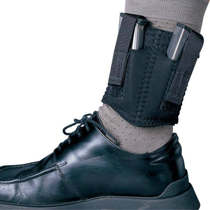 DeSantis Standard 9mm/40 Cal. Neoprene Ankle Double Magazine Pouch-Style N81 Ambidextrous Black