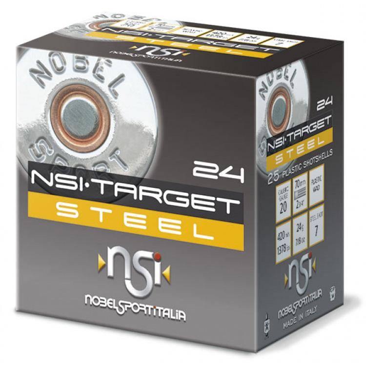 Nobel Target Steel Shotshells 20 ga 2-3/4" 7/8oz 1378 fps #7 25/ct