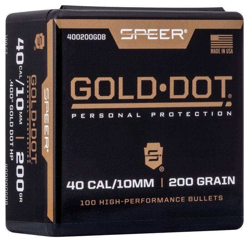 Speer Gold Dot Handgun Bullets 10mm .400" 200gr 100/pk