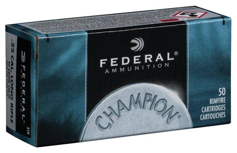 Federal Champion Target SLD Rimfire Ammunition .22 LR 40 gr 1240 fps 50/ct