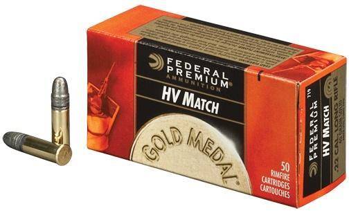 Federal Premium Gold Medal HV Rimfire Ammunition .22 LR 40 gr SLD 1200 fps 50/ct