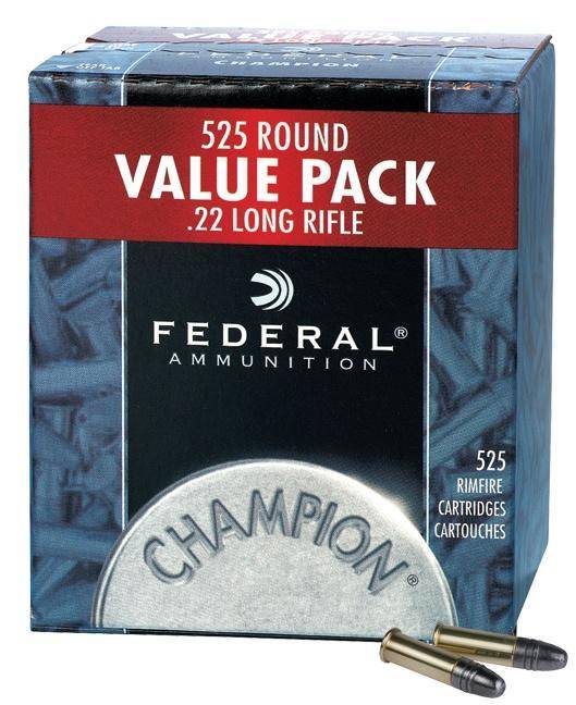 Federal Champion Rimfire Ammunition .22 LR 36 gr CPHP 1260 fps 525/ct