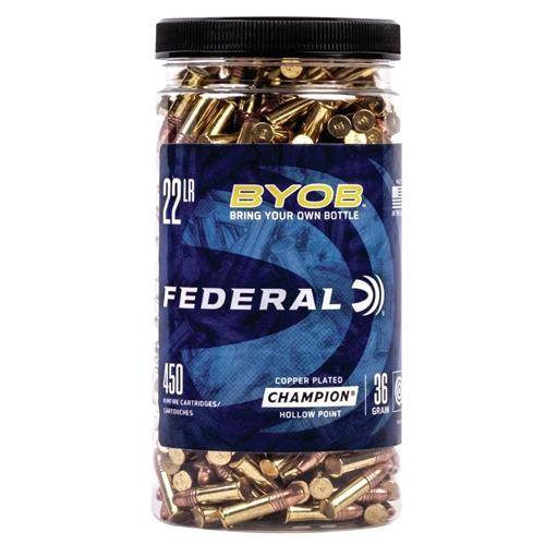 Federal Champion BYOB Rimfire Ammunition 22lr 36gr CPHP 1260 fps 450/ct
